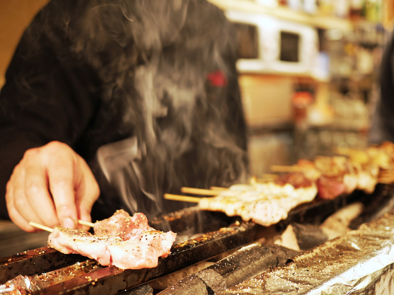 西口やきとん御徒町店の焼き場