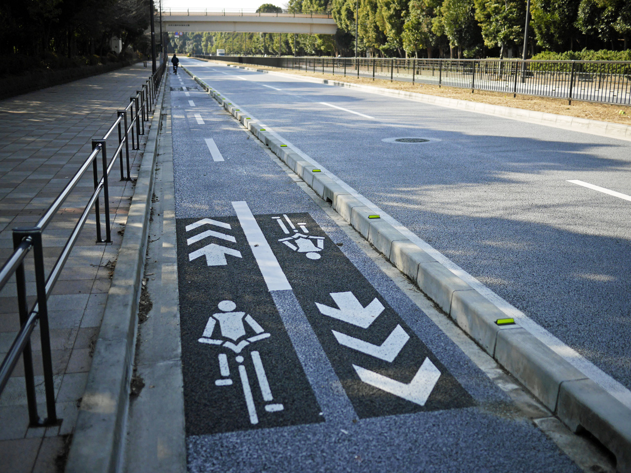 中央海浜公園通りの自転車専用道路