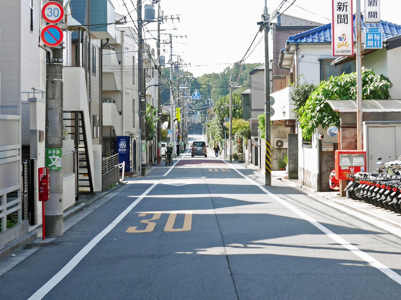 高円寺から荒玉水道道路を南下して砧浄水場へ向かう