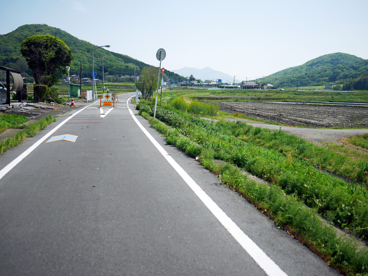真壁街道と並走するつくばりんりんロード