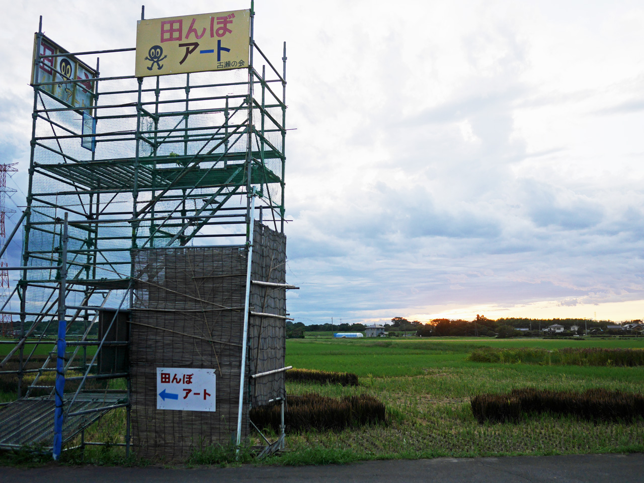 通過チェックポイントのつくばみらい市田んぼアート