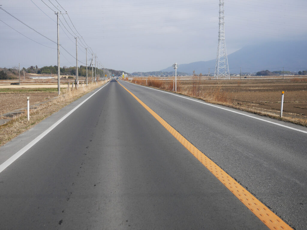 右手に筑波山が見えてきた